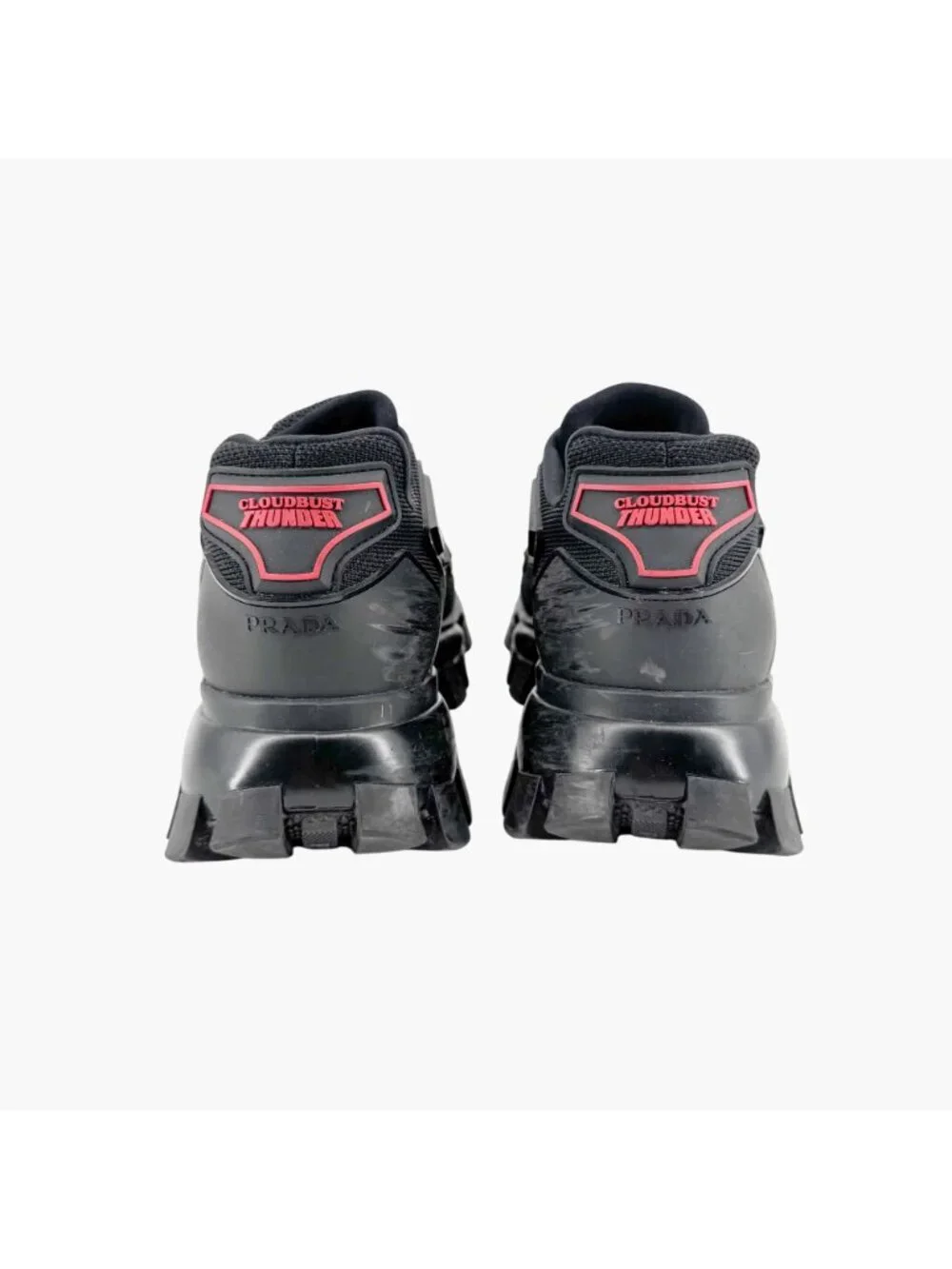 Prada Cloudbust Thunder Sneakers Men 5.5 Women 9.5 Black Chunky Lug Sole Shoe